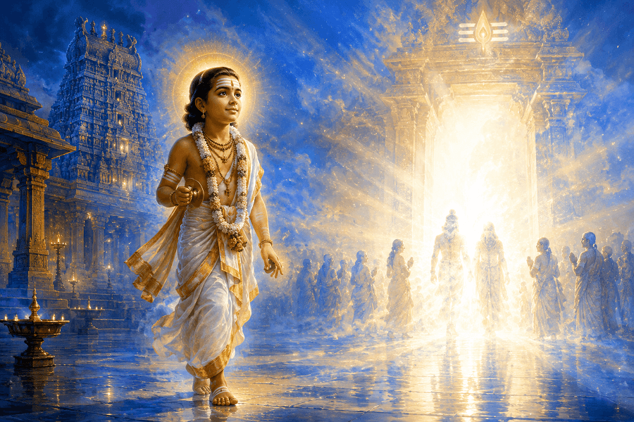 Sambandar and the light of Shiva